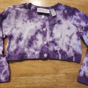 Girls Purple tie-dye button Cardigan 18-24M Brand New